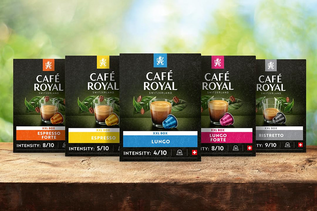 Café Royal Ristretto 36 Capseln para cafetera Nespresso - Intensidad 9/10 - Cafeteras certificadas UTZ en aluminio (paquete con 3)