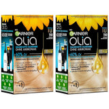 Garnier Olia 110 Cool Ash Blonde Color permanente sin amoníaco con aceites naturales nutritivos Cobertura completa Color permanente para cabello gris 1 pieza (paquete de 2) Naty Shop Color de cabello Título predeterminado
