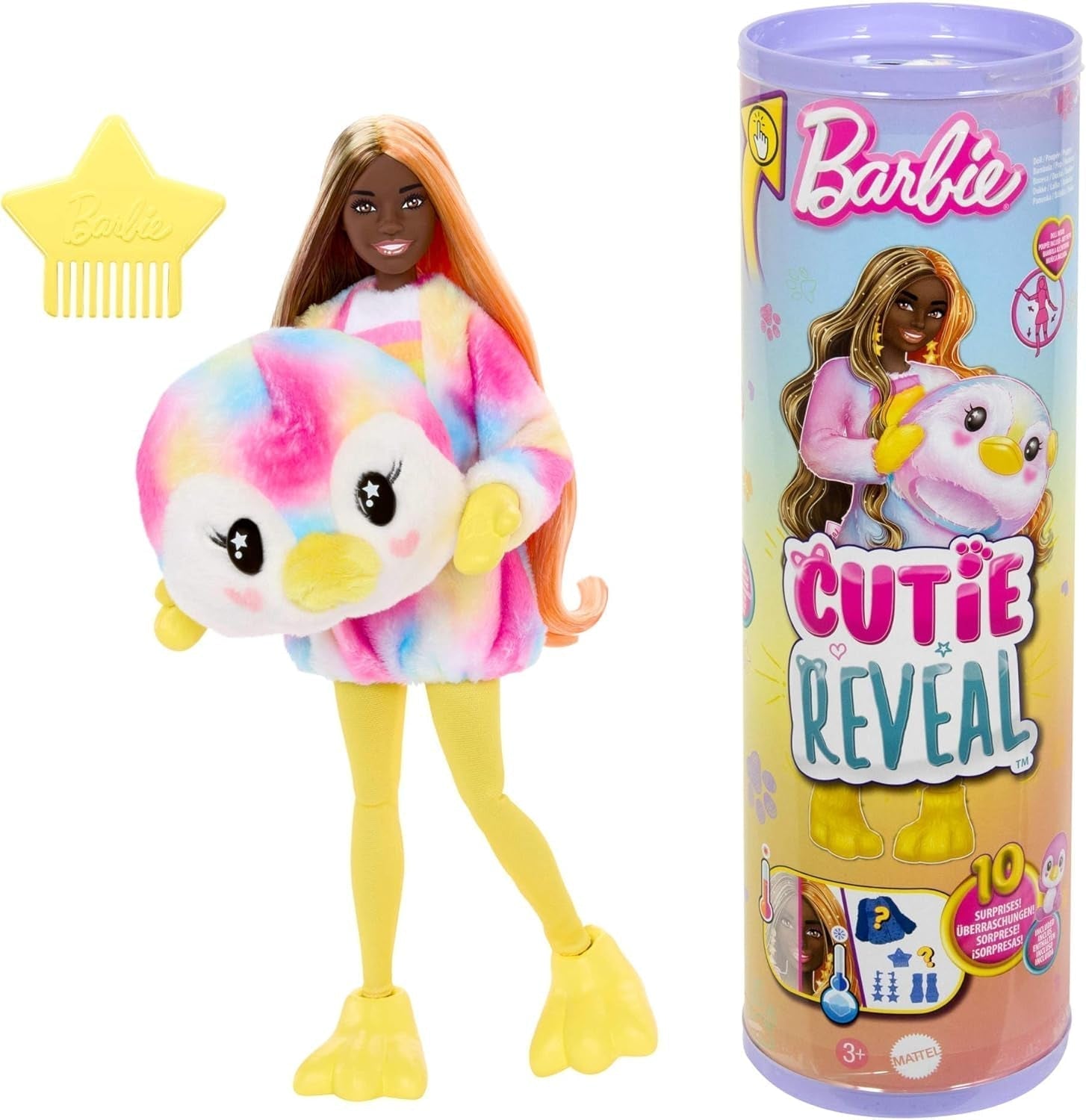 Muñeca Barbie Cutie Reveal y accesorios, disfraz de conejita Batik de felpa y 10 sorpresas que cambian de color, serie Color Dream, HRK38 Naty Shop Pinguin Batik Dolls