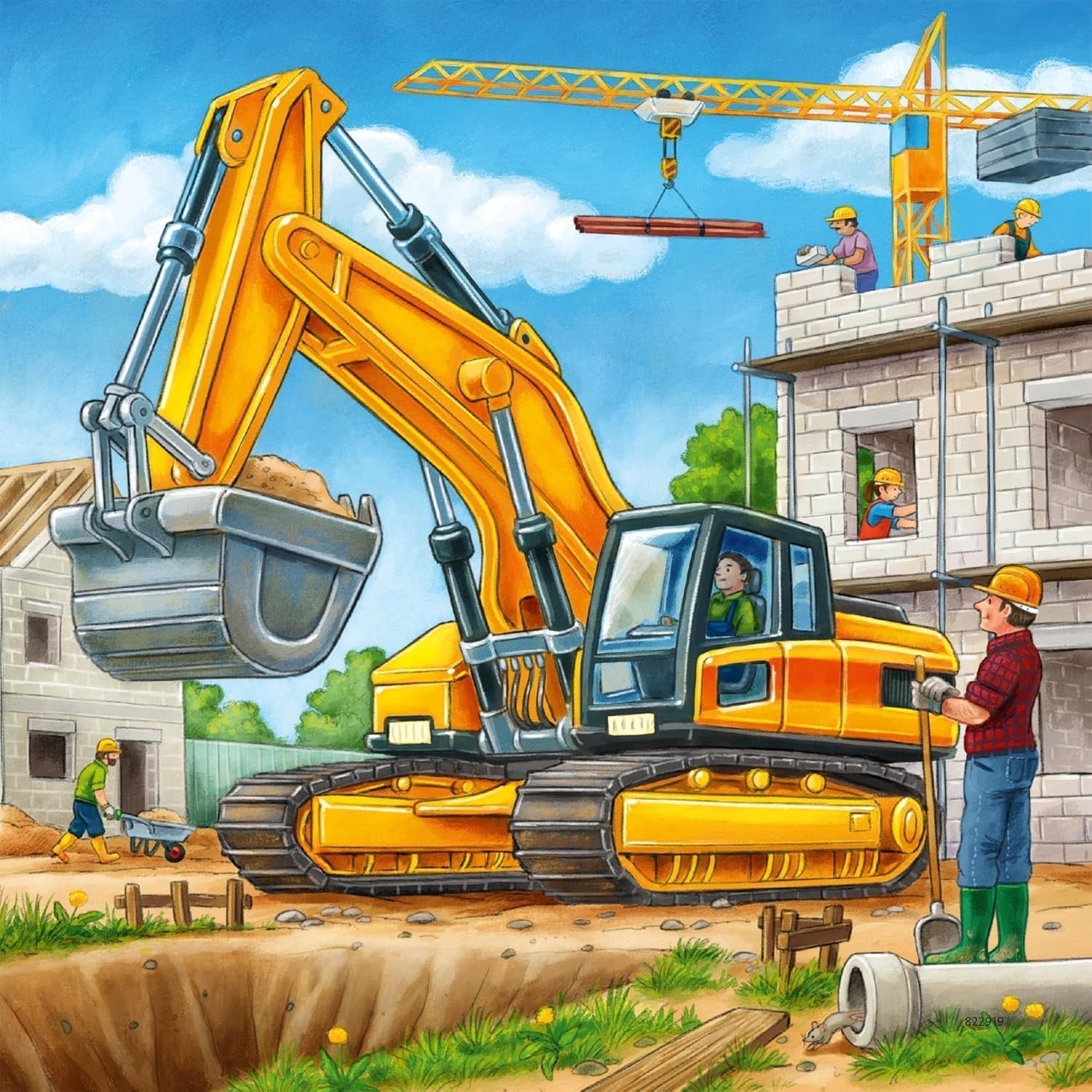 Ravensburger Puzzle para niños - 09226 Vehículos de construcción grandes - Puzzle para niños mayores de 5 años, con 3X49 piezas Puzzle Naty Shop