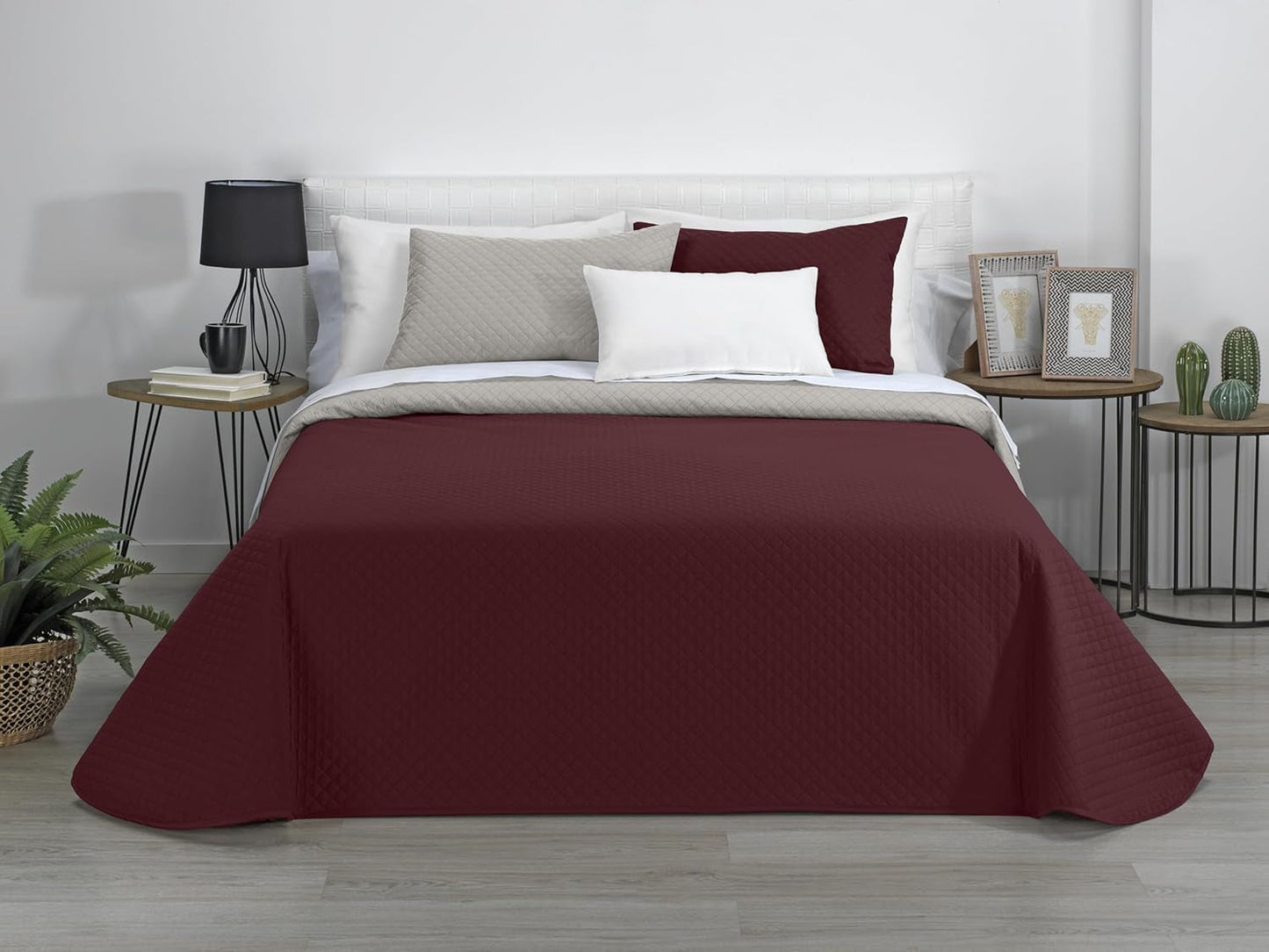 Estoralis | AVA | Colcha boutique reversible | Para todas las estaciones | Color - Rojo/Beige | Para cama de 80/90 cm. cama. (180 X 270 Cm. Ancho X Alto) | Edredón acolchado Edredones y colchas Naty Tienda