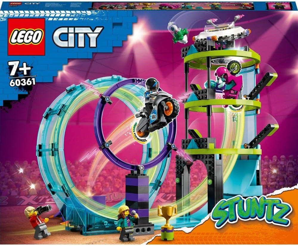 LEGO 60361 City Stuntz Ultimate Stunt Rider Challenge, Acrobacias 3 en 1 para 1 o 2 jugadores, con motos de juguete de 2 ruedas para niños, Set 2023 Juegos de construcción Besuche den LEGO-Store