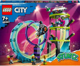 LEGO 60361 City Stuntz Ultimate Stunt Rider Challenge, Acrobacias 3 en 1 para 1 o 2 jugadores, con motos de juguete de 2 ruedas para niños, Set 2023 Juegos de construcción Besuche den LEGO-Store