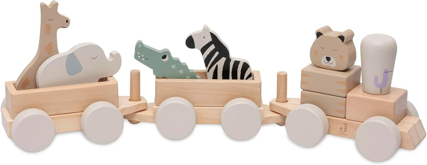 Jollein 112-001-67090 Juguete de madera con ruedas, verde Juguetes Bebe Naty Shop Jungle Jambo