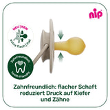 nip - Verde cereza | 0-6 meses | Paquete de 4 | Chupete para bebé, apto para lactancia y dentición. Chupete sostenible, elaborado con materias primas naturales, verde claro/marrón