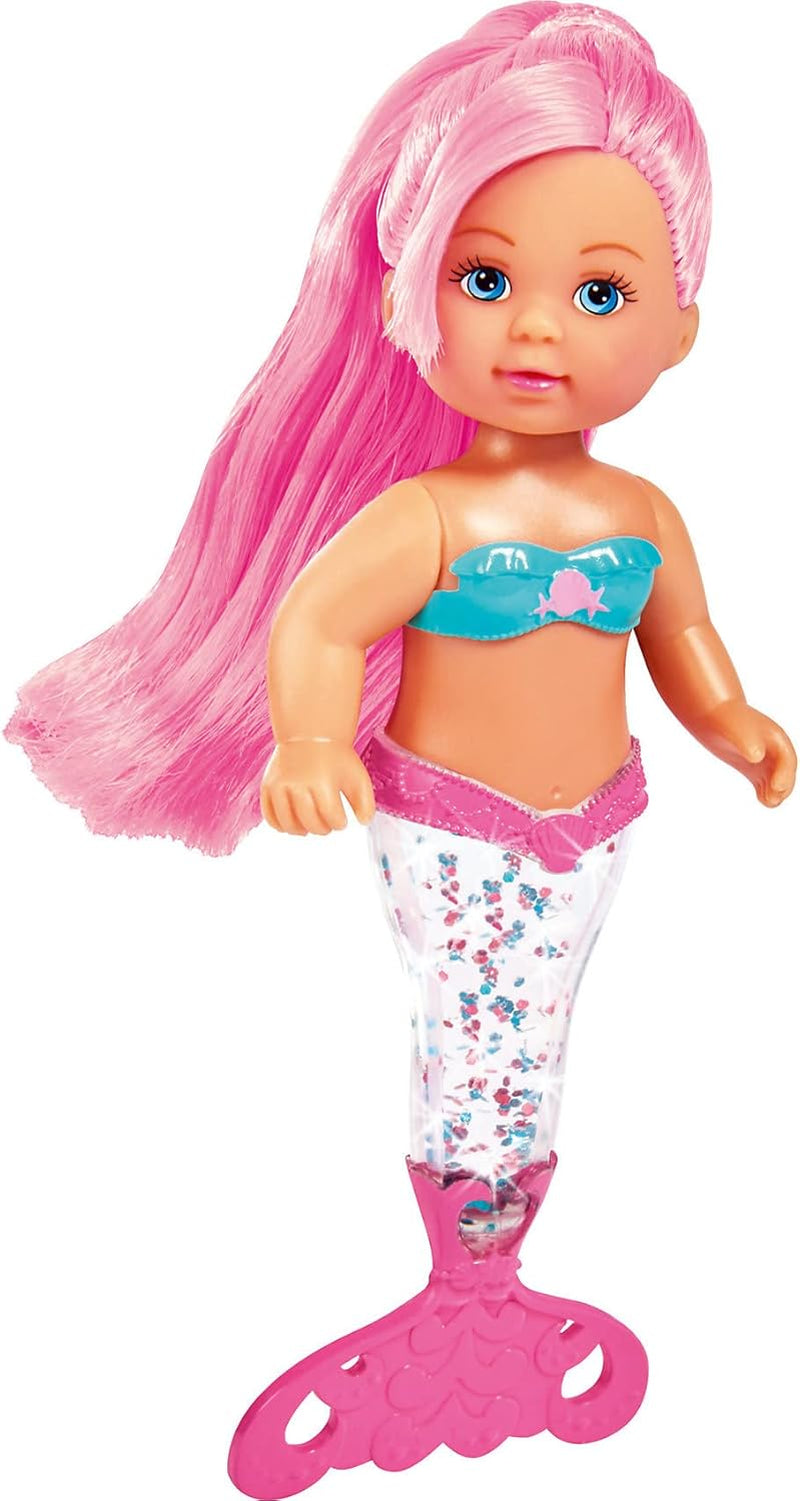 Simba 105733482 - Evi Love Glitter Mermaid, muñeca sirena con una aleta caudal que brilla al agitarla. Solo se proporciona UN artículo.