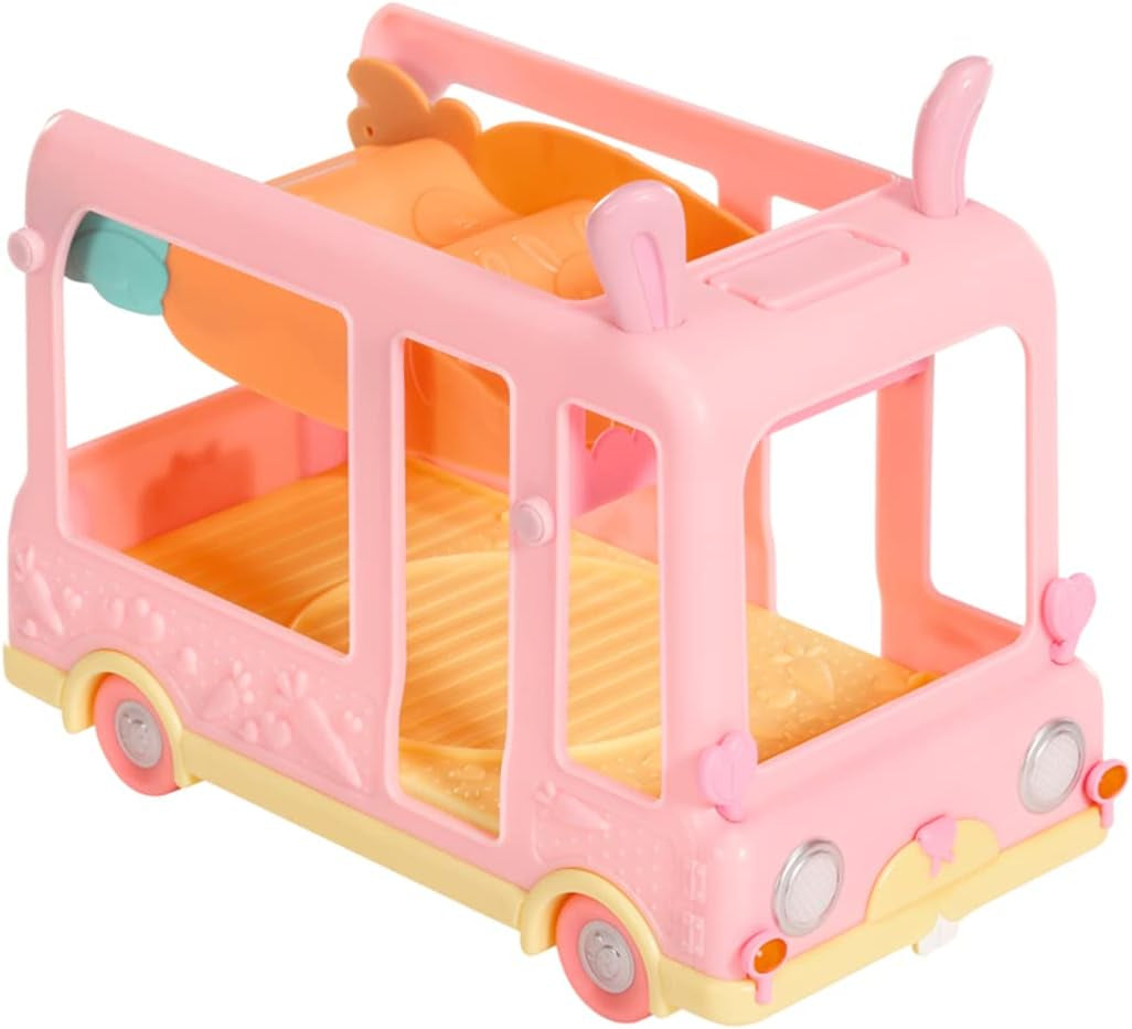 BABY born 904763 Baby Surprise Bus: minibús de juguete rosa con 2 muñecas exclusivas, cochecito triple, columpio, carrusel, tobogán y columpio triple.