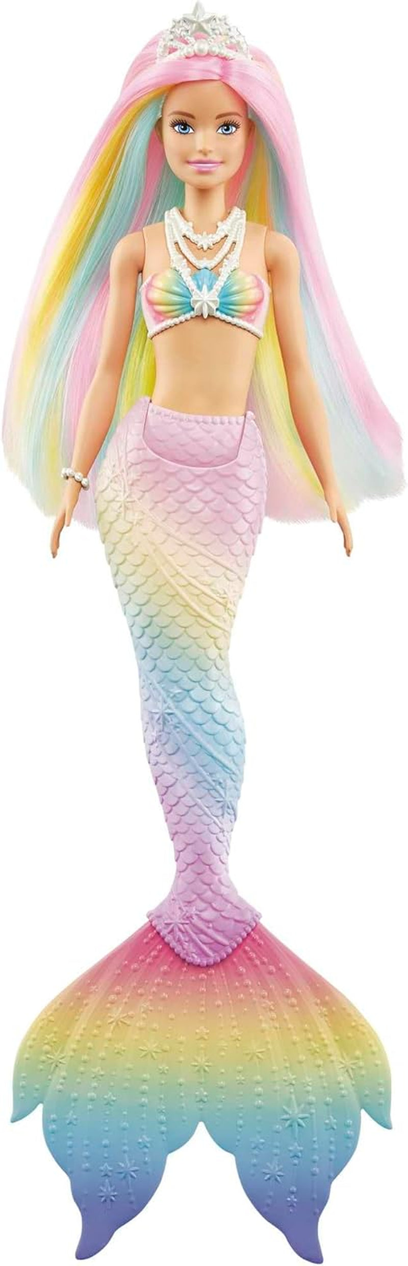 Barbie Dreamtopia Sirena Mágica Arcoíris, Barbie Sirena con Pelo Arcoíris, Muñeca que Cambia de Color Activada por Agua, Juguete 3 Años, Regalo Niña, GTF89 Naty Shop Muñecas