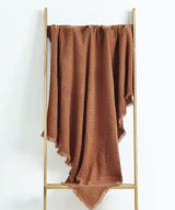 CREVENT Manta de Punto Óxido para Sofá Sofá Silla Cama Decoración del Hogar Suave Cálida Acogedora Ligera Primavera Verano Otoño (127,8 X 152,4 cm Caramelo/Marrón/Naranja Quemado) CREVENT Camas y Mantas