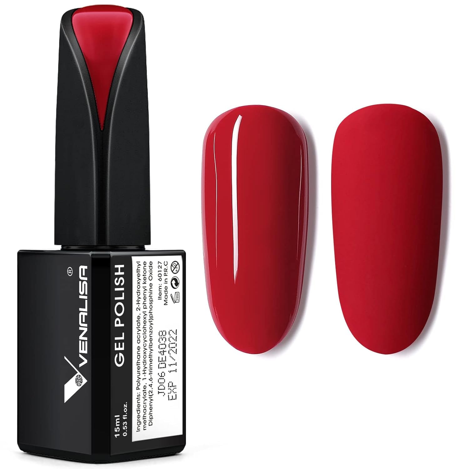 VENALISA Esmalte de uñas UV Coral Orange 15ml Esmalte de uñas en gel para lámpara de uñas UV Modelos de esmalte de uñas en gel de color naranja coral transparente para diseño de uñas DIY