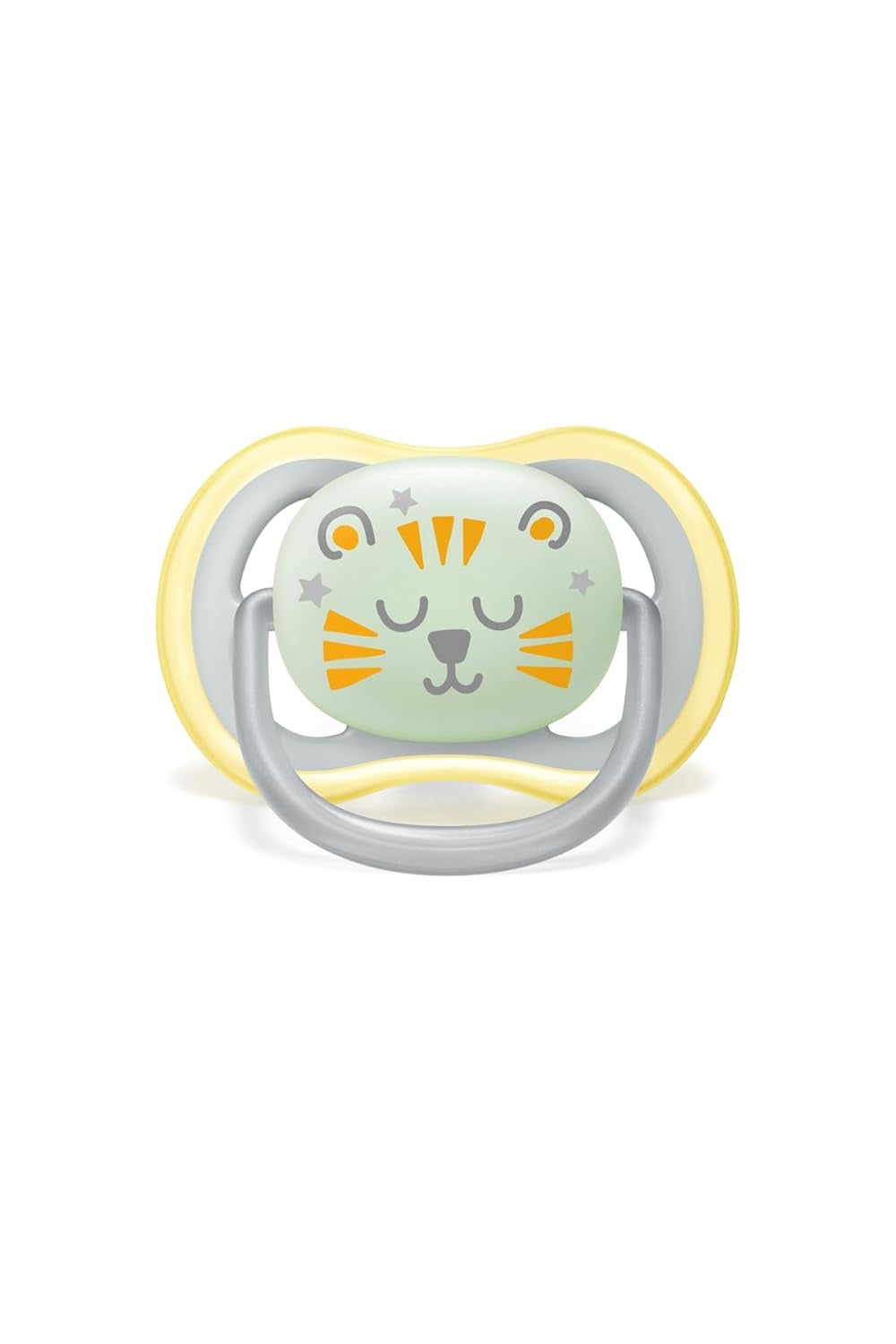 Chupete nocturno Philips AVENT Ultra Air para bebés de más de 18 meses que brilla en la oscuridad, paquete doble Nube/Tigre (modelo SCF376/01)