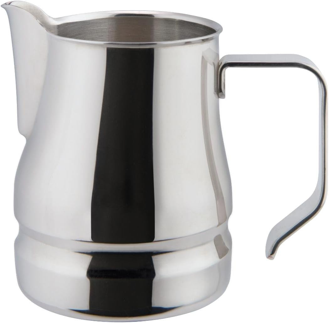 Taza de leche para capuchino en acero inoxidable, 18/10 tazas, 9,75 cl