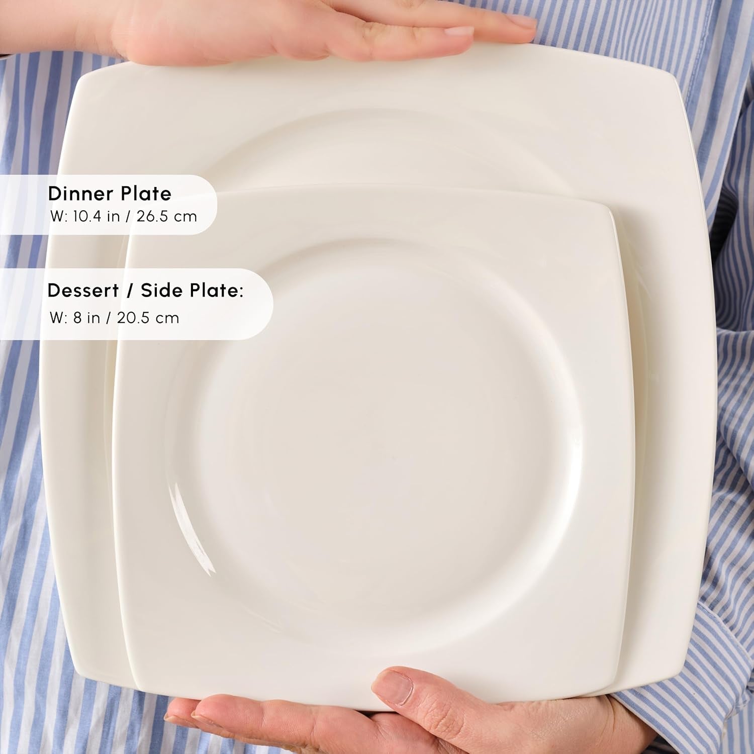Karaca Jamie Juego de Vajilla Blanca para 12, 52 Piezas - Elegante Vajilla de Porcelana para 12 | Incluye platos, tazas, tazones |