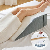 Almohada de lectura y almohada elevadora de piernas de plumas, almohada de espuma viscoelástica para cuello, espalda y piernas, almohada multifuncional desmontable para cama, sofá, sentarse, dormir y descansar, 58x55x28cm