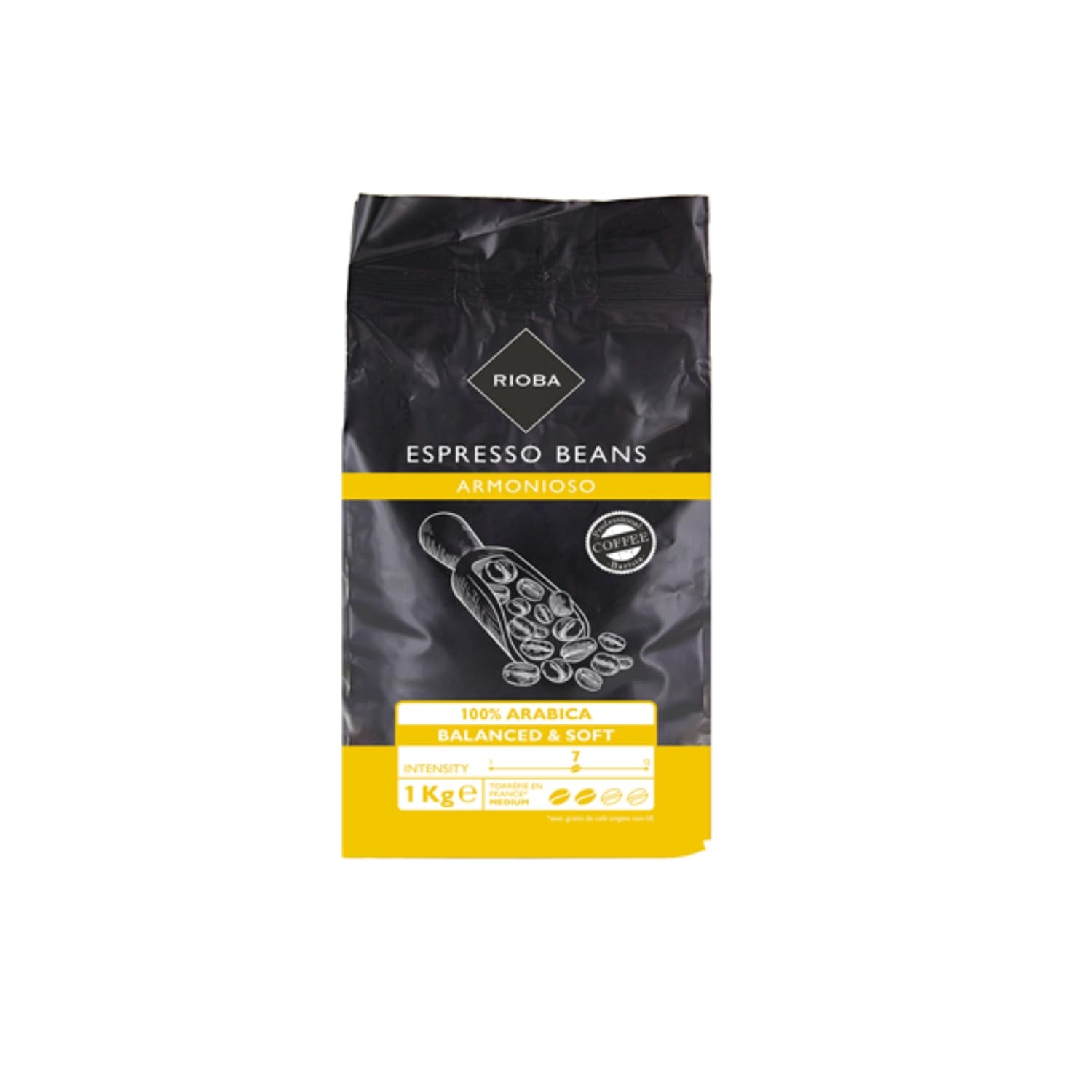 Café en grano 100% Arábica - Intensidad 7 Rioba - 1kg