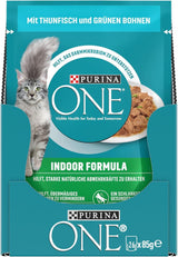 PURINA ONE Comida húmeda para gatos de fórmula interior, trozos tiernos en salsa para gatos caseros con atún, paquete de 26 (26 x 85 g)