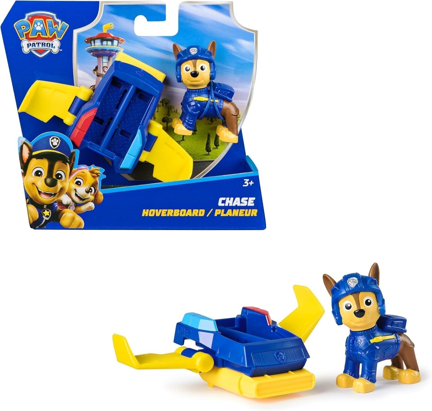 PAW PATROL Chase Action Pup Mini avión de rescate con alas plegables, juguete para niños de 3 años, figuras de acción Naty Shop Chase