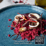 Moritz & Moritz SOLID Vajilla de gres para 6 personas, 18 piezas - Vajilla para 6 personas, compuesta por 6 platos llanos, 6 guarniciones y 6 platos llanos