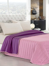 Ropa de cama italiana Estivo cama individual, lino, Aqua, 170 x 270 cm Edredones y colchas Naty Shop Viola/Lilla 170 x 270 cm