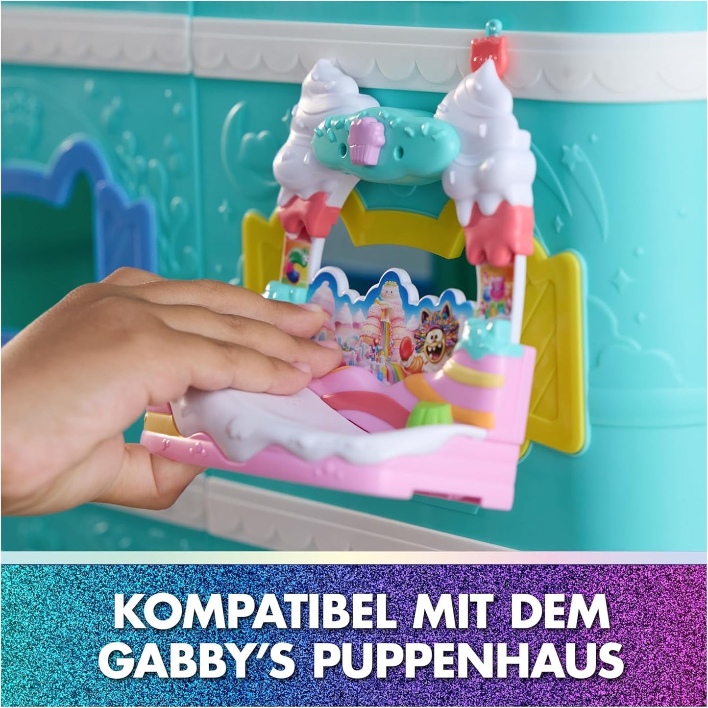 DREAMWORKS GABBY'S DOLLS HOUSE: LA PELÍCULA - El dulce balcón de Kuchi con figuras de casa de muñecas y accesorios para niños a partir de 3 años