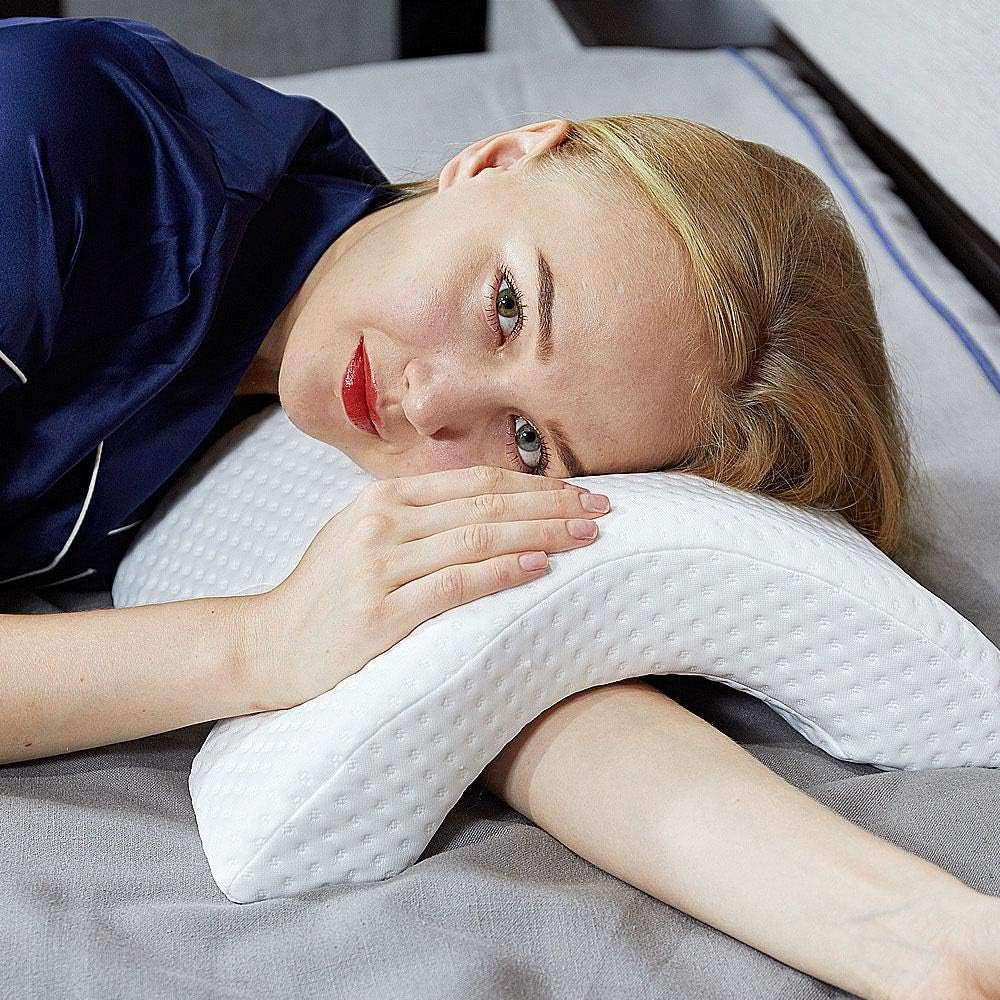 Almohada para dormir de lado para parejas, almohada para relajar el brazo, almohada de espuma viscoelástica curvada, almohada para el cuello en forma de U, almohada de viaje, almohada de seda de hielo de presión cero, almohadas cervicales ortopédicas para parejas de retorno lento, tienda Naty Título predeterminado