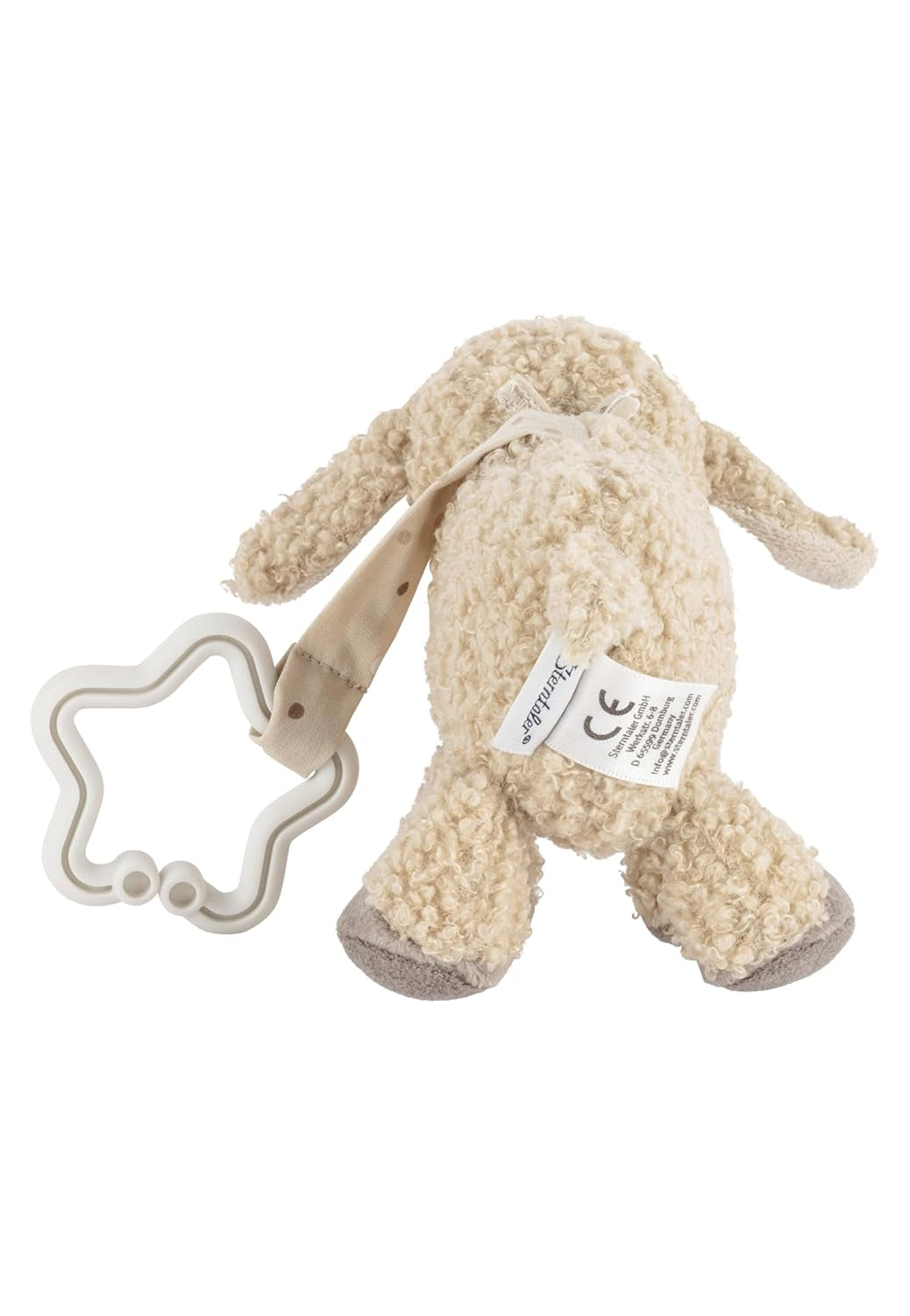 Sterntaler Colgante Oveja Flocado - Juguete Cochecito de Tela Suave - Juguete Colgante Bebé - Color Arena Suspensión Estrella Juego Lazo Colgante Bebe Toys Naty Shop