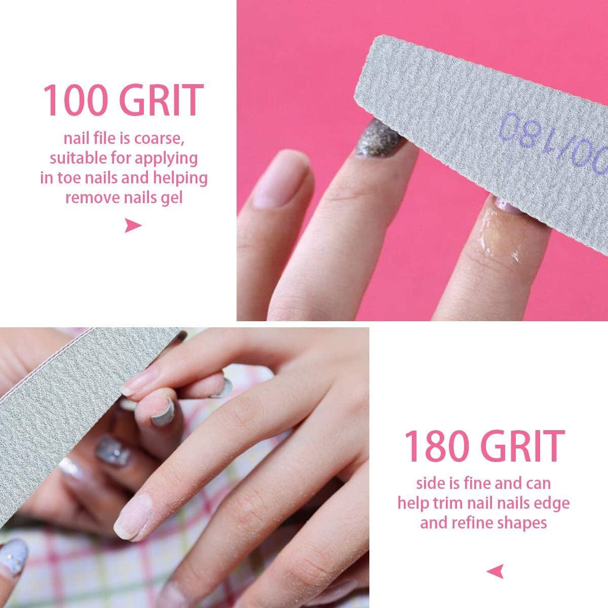 URAQT Professionelle Nagelfeile, 16 Stück, Feile 100/180, Waschbar, Für Nägel, Doppelseitig – Friseursalon, Haustiere (Blanco)
