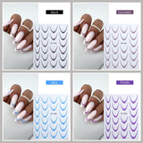 GZMAYUEN 12 colores pegatinas de uñas francesas 3D pegatinas de uñas de Color degradado francés autoadhesivas accesorios de diseño de uñas