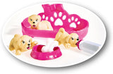 Simba 105733041 - Evi Love Puppy Love con TRES Cachorros, con Casa para Perro y Accesorios, Muñeca de Moda, 12 cm, para Niños a Partir de 3 Años