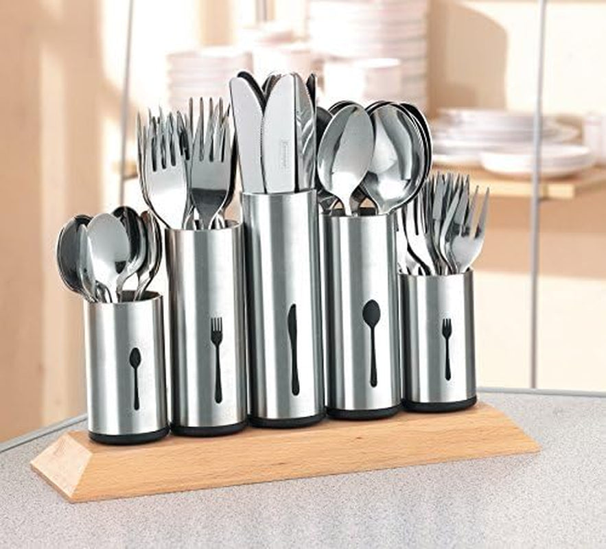 Porta cubiertos de acero inoxidable, 1 paquete, plateado Kitchen Naty Shop A 2 uds