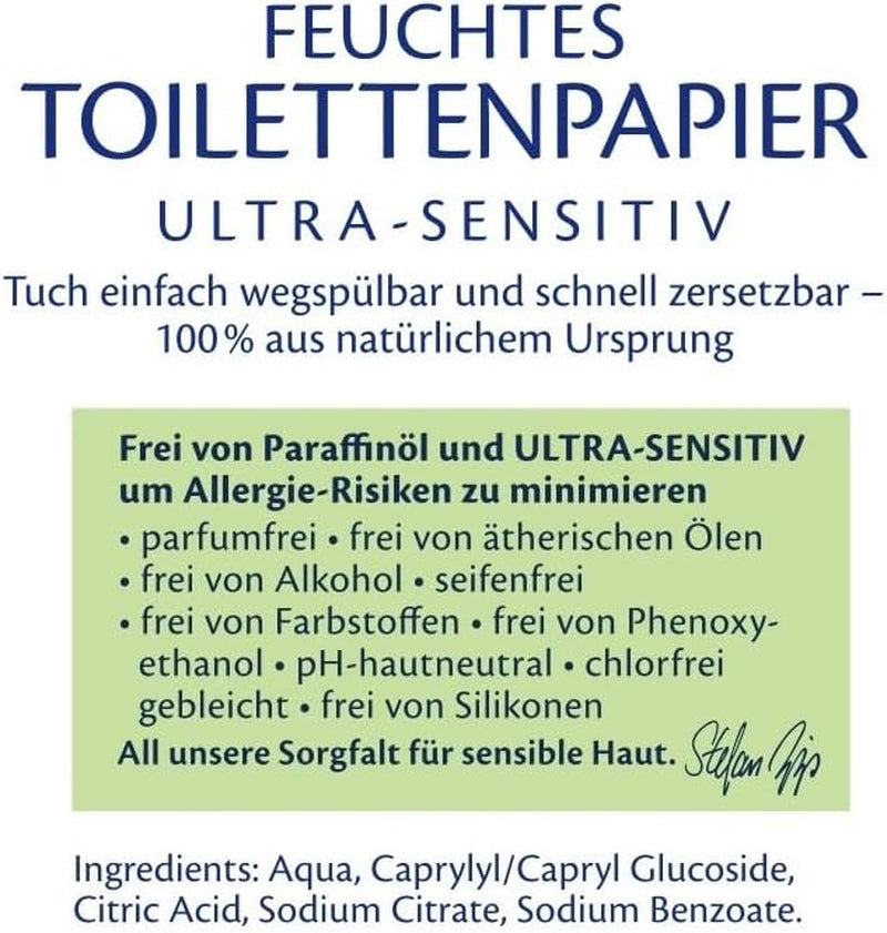 Papel higiénico HiPP Baby Soft Wet (6 x 50 hojas), 99% agua, ultrasensible, sin perfume, con tapa con bisagras