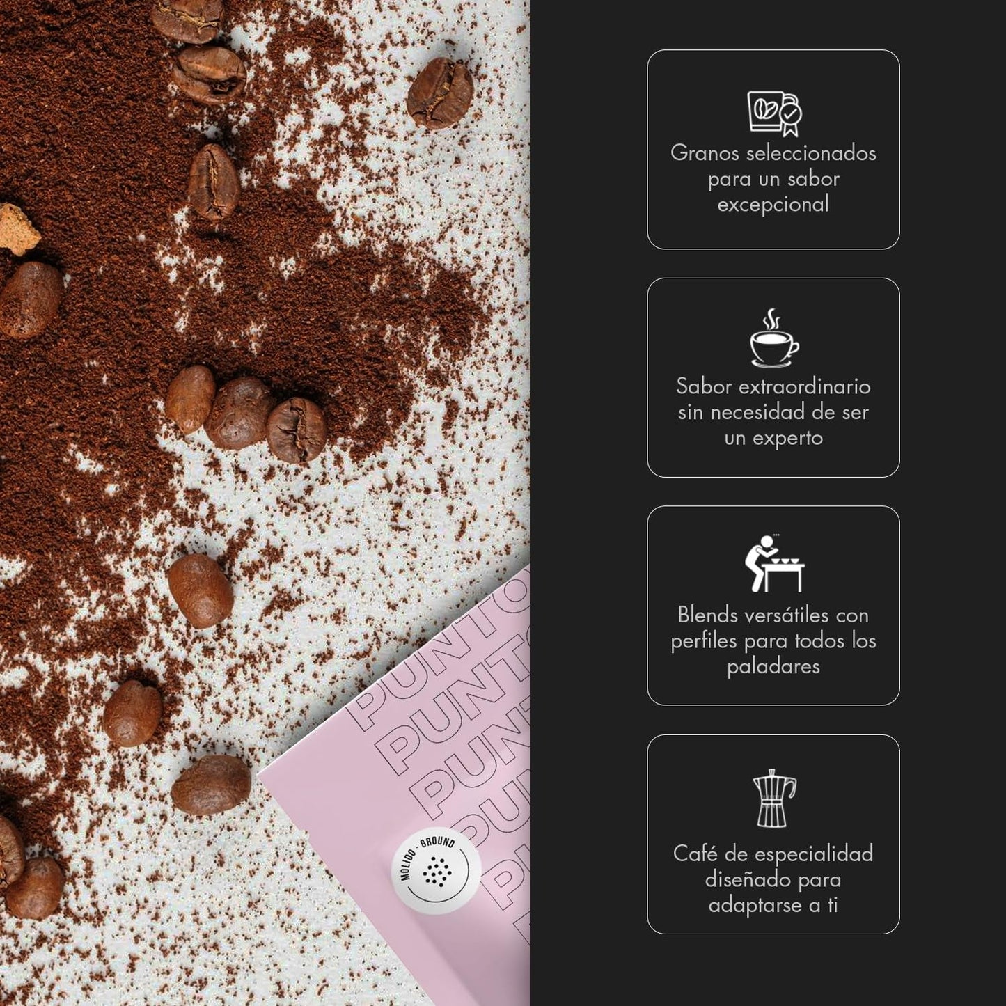 – Café etíope molido – 250 g – Café especial – Tueste medio – 100% Arábica – Notas de miel, canela y chocolate – Acidez intensa – Cuerpo medio