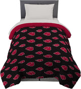 Franco Naruto Anime Akatsuki Patrón Ropa de cama de microfibra suave Edredón Queen, (Producto oficial de Naruto) Edredones y edredones Naty Shop Naruto Twin