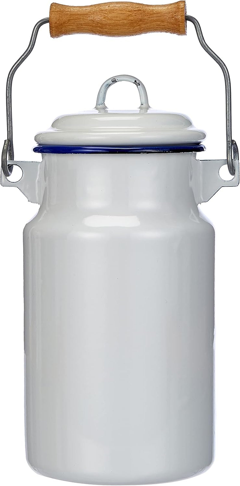 904301 Bote de leche 1 L, acero, blanco / azul, 10 x 10 x 22 cm