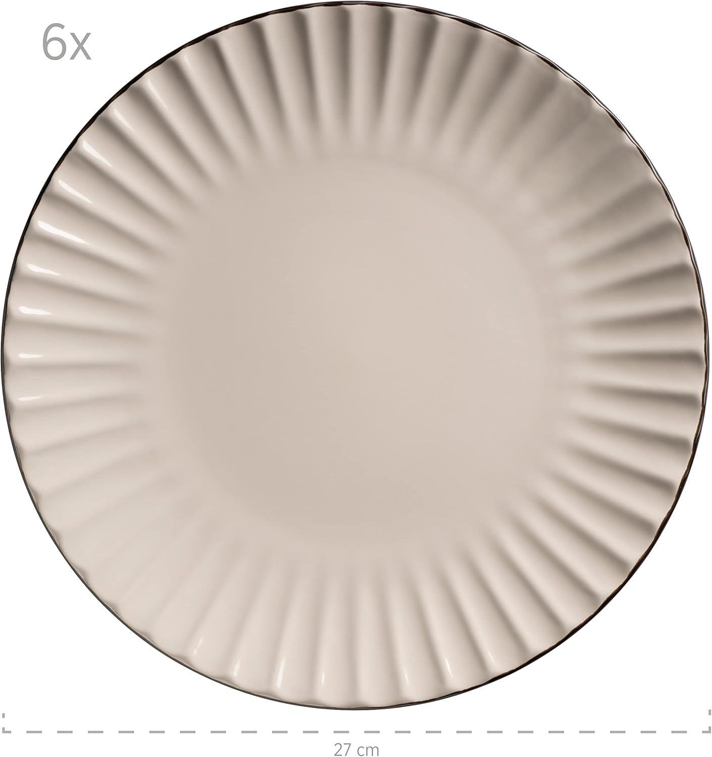 MÄSER 931967 Osita Retro Series Juego de vajilla Wave para 6 personas, vajilla redonda de 18 piezas, platos llanos, platos de postre y cuencos de cereales, cerámica, blanco crema