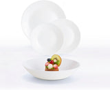Juego de Vajilla Blanca para 6, 24 Piezas, 6 Platos Llanos, 6 Platos Llanos, 6 Platos de Postre y 6 Tazas, Multicolor, 24 Piezas