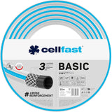 CELLFAST Manguera de jardín, Manguera de agua de jardín de 3 capas, Reforzada con alambre duradero, Manguera de riego flexible, Resistente a los rayos UV, Antialgas, 3,4 pulgadas, 20 metros de longitud