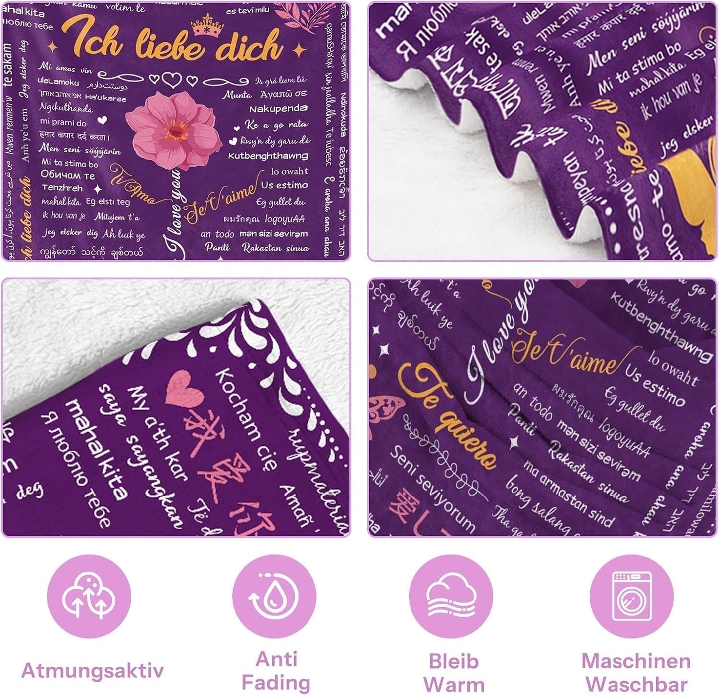 Regalos para mamá, regalo de aniversario para parejas, mujeres hermosas, esposos, hermanas y madres, seguridad ideal para el día de la madre, día de San Valentín y Navidad Camas y mantas de 50 X 60 pulgadas Yasrlvun