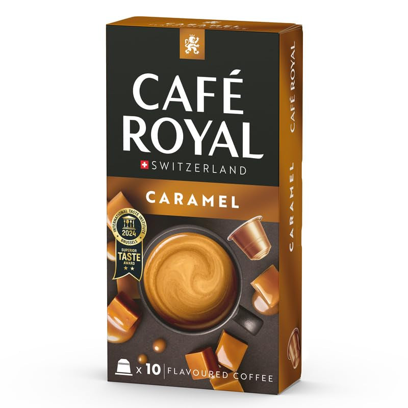 Café Royal con sabor a caramelo – Café compatible con Nespresso®, cremoso, helle Röstung, 100 % Arábica, Rainforest Alliance, 100 cápsulas