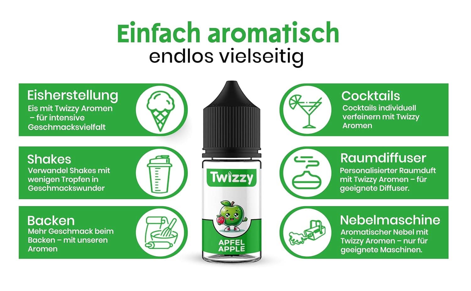 Twizzy, Aroma concentrado de manzana, 30 ml Aromas Naty Shop