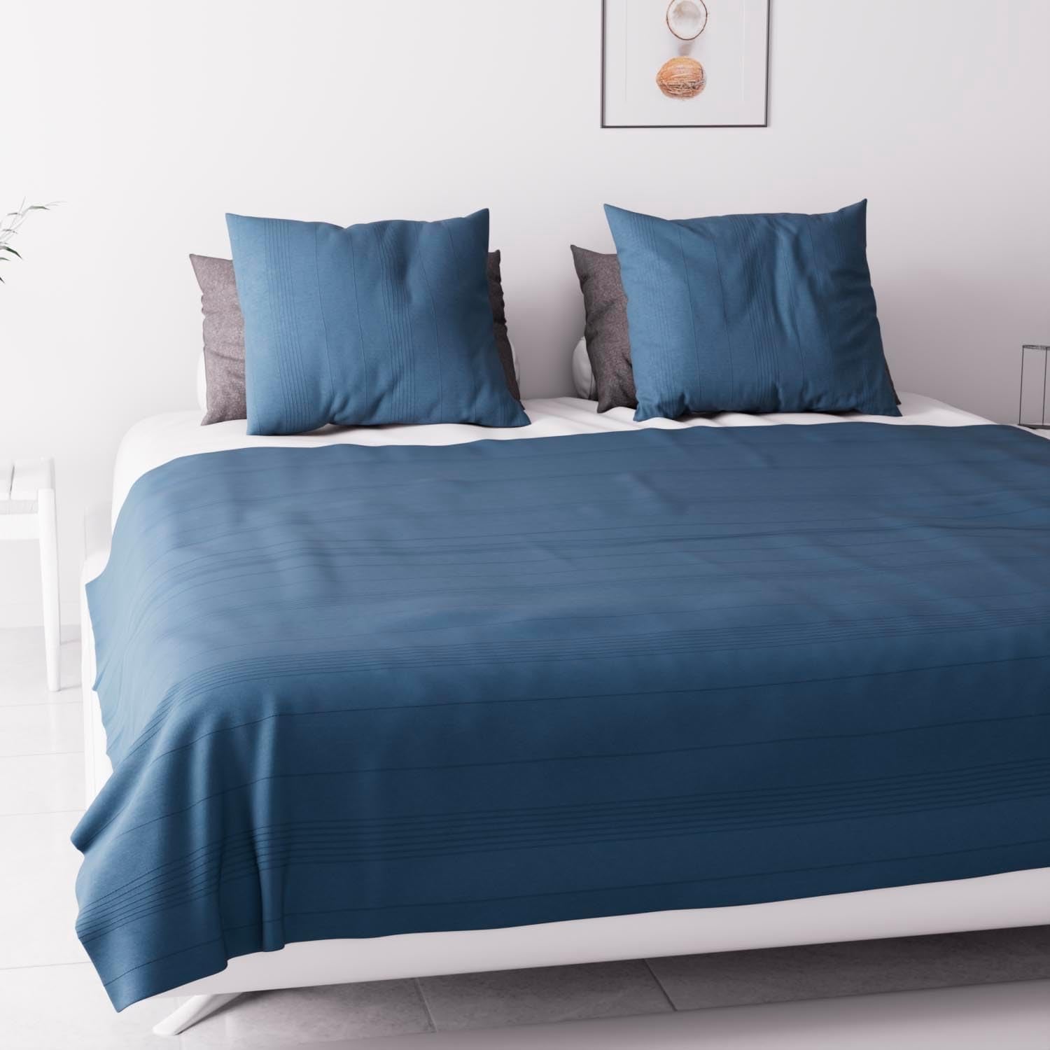 Soleil D'Ocre Adele, Funda Zigzag, Tirado del sofá, Polycoton, Azul, 220 X 240 Cm Edredones y edredones Naty Shop