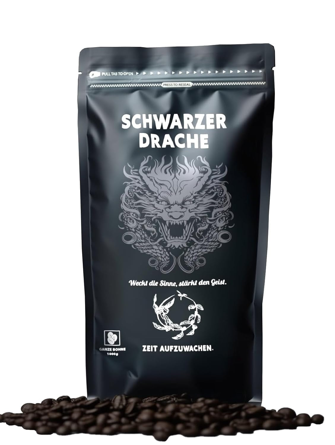 Black Dragon Espresso 100% Robusta - Café en grano tostado extra fuerte - Café muy fuerte y con mucho cuerpo y alto contenido en cafeína - Espresso muy fuerte