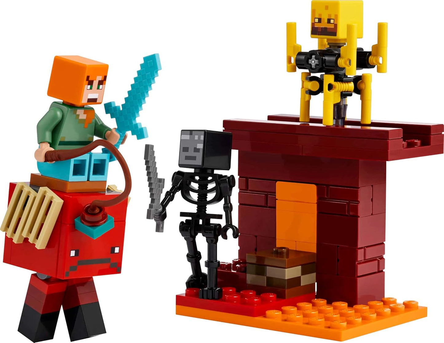 LEGO Minecraft Lava Duel of the Deep, juguete para fanáticos de los videojuegos, fortaleza con minifiguras que incluyen a Alex, Skeleton Wither, Lohe y Strider, regalo para niñas y niños a partir de 6 años 21266 Juegos de construcción Beuche den LEGO-Store