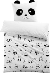 Ropa de cama microfibra 3D, animales, unisex Ropa de cama infantil Naty Shop Panda con orejas 135×200+80×80