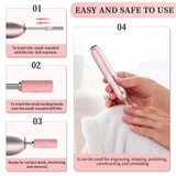 BLESWIN 100 correas de lijado pequeñas para brocas de uñas, grano fino 240 con 2 brocas de 0.118 in, mini correas de lijado para pulir uñas naturales y limpiar cutículas para preparación, rosa