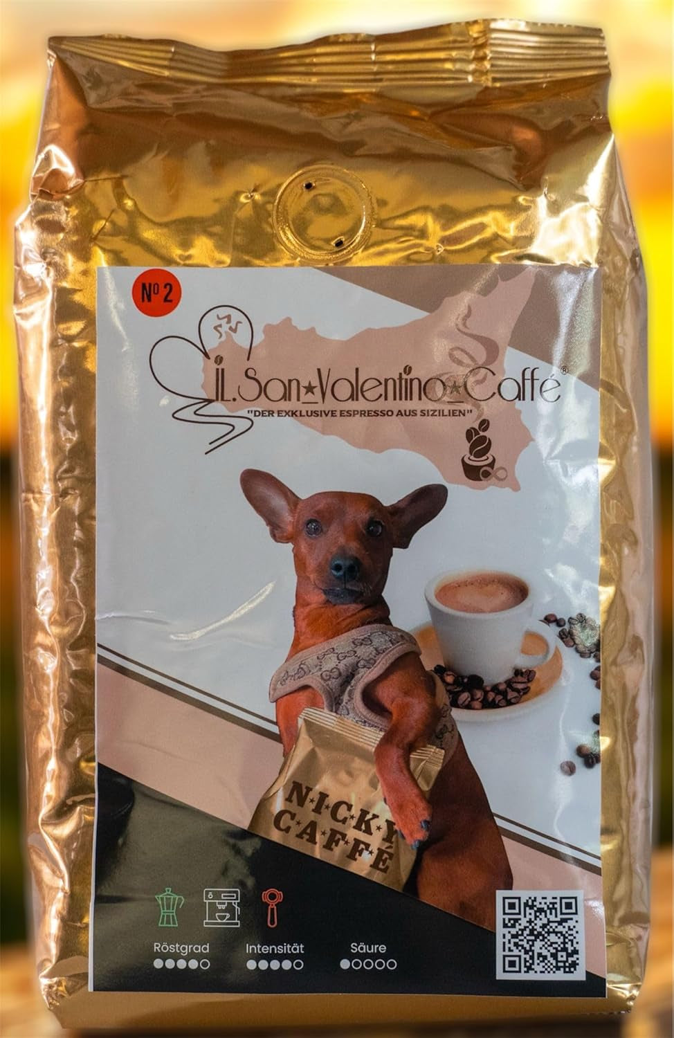 "EL ESPRESSO EXCLUSIVO DE SICILIA" NICKY CAFFÉ ESPRESSO Y CREMA DE CAFÉ 50% ARÁBICA 50% CANELA