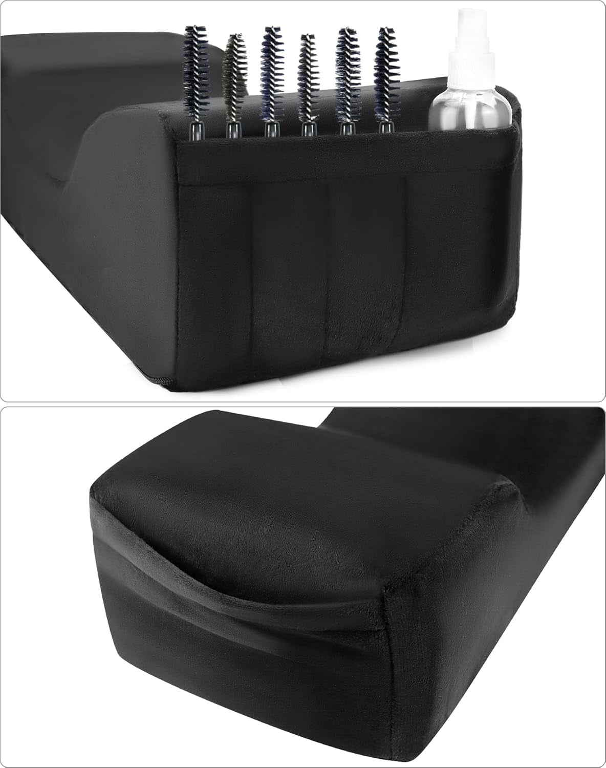 QWORK® Almohada de Pestañas, Almohada de Maquillaje de Belleza en Forma de U, Almohada de Pestañas Ergonómica para Alargar, Almohada de Pestañas de Espuma con Memoria para Salón de Belleza Uso en el Hogar (Negro) Almohadas Ortopédicas Cervicales Naty Shop