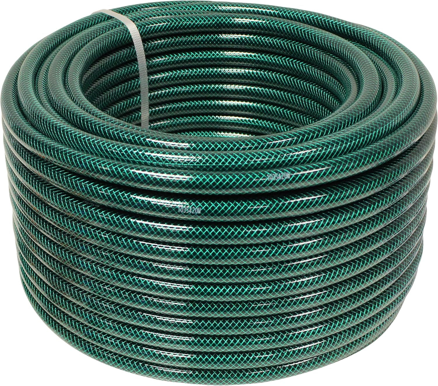 Manguera de jardín Faithfull de 50 m (164 pies) reforzada de 12,7 mm (1/2 pulgada) de diámetro - Tubería de PVC resistente, verde