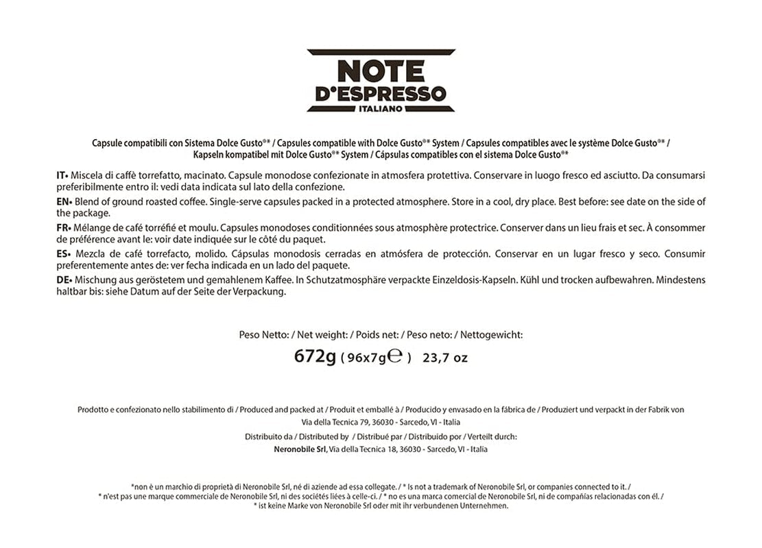 Extremo Cápsulas de Café Compatibles Dolce Gusto 7g x 96 cápsulas