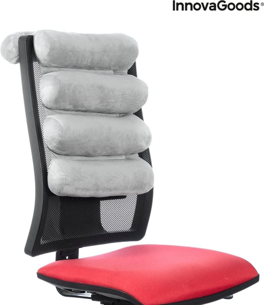 Almohada tubular ergonómica multifuncional de 5 módulos Innovagoods®, plegable, resistente y duradera, diseño en terciopelo, material algodón/Pp, ideal para oficina, hogar, teletrabajo, coche. Naty Shop almohadas estándar